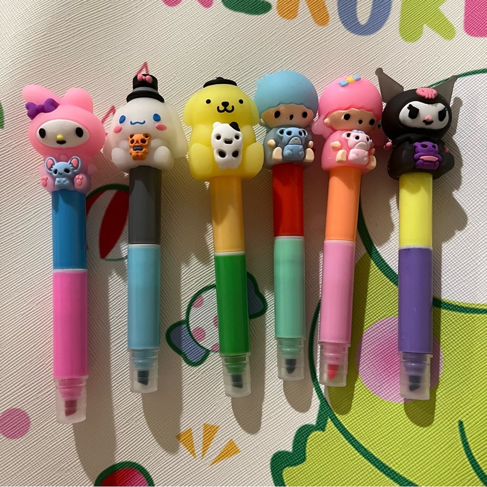 Set of 6 Mini Sanrio Highlighters/ Markers